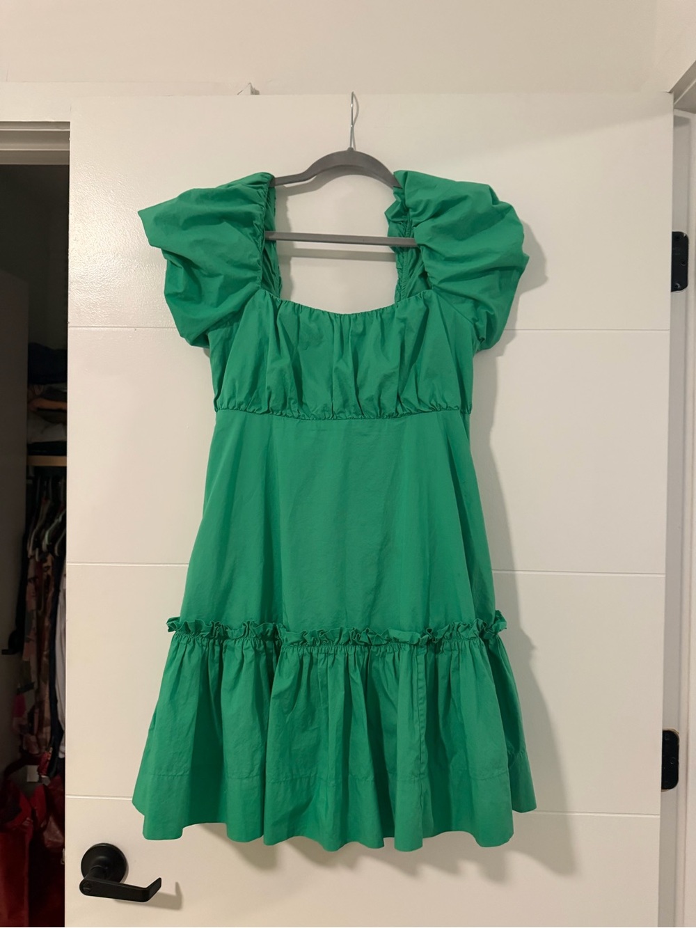 Lily Pulitzer Green Puff-Sleeve Ruffle Dress